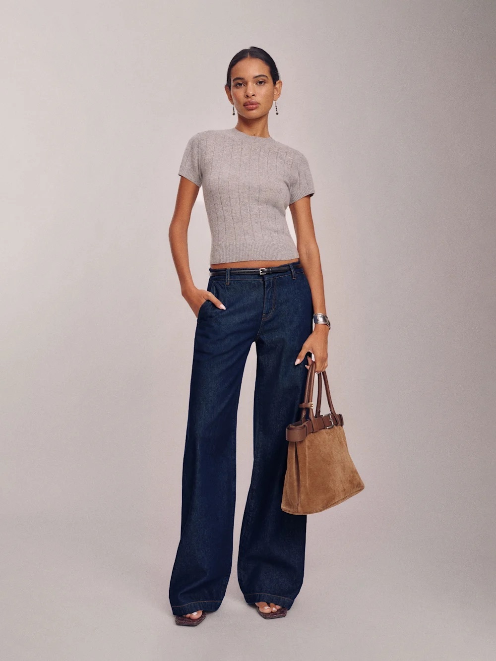 NWT REFORMATION Elio Low Rise Denim Trouser